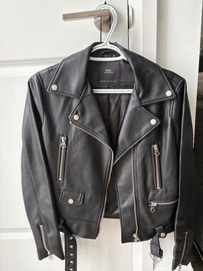 ZARA Black Faux Leather Jacket